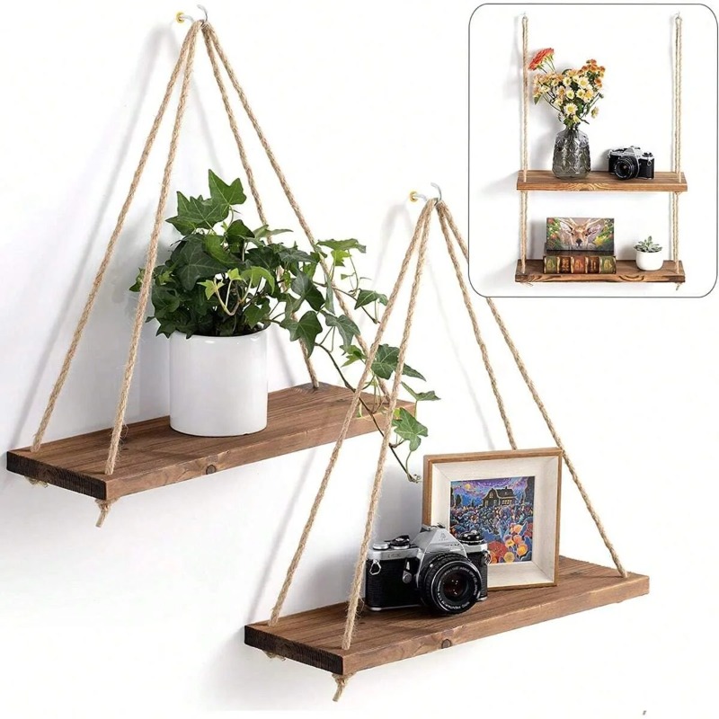 1PC Wooden Swing Hanging Hemp  - đánh giá và giá Flower Wall Panel