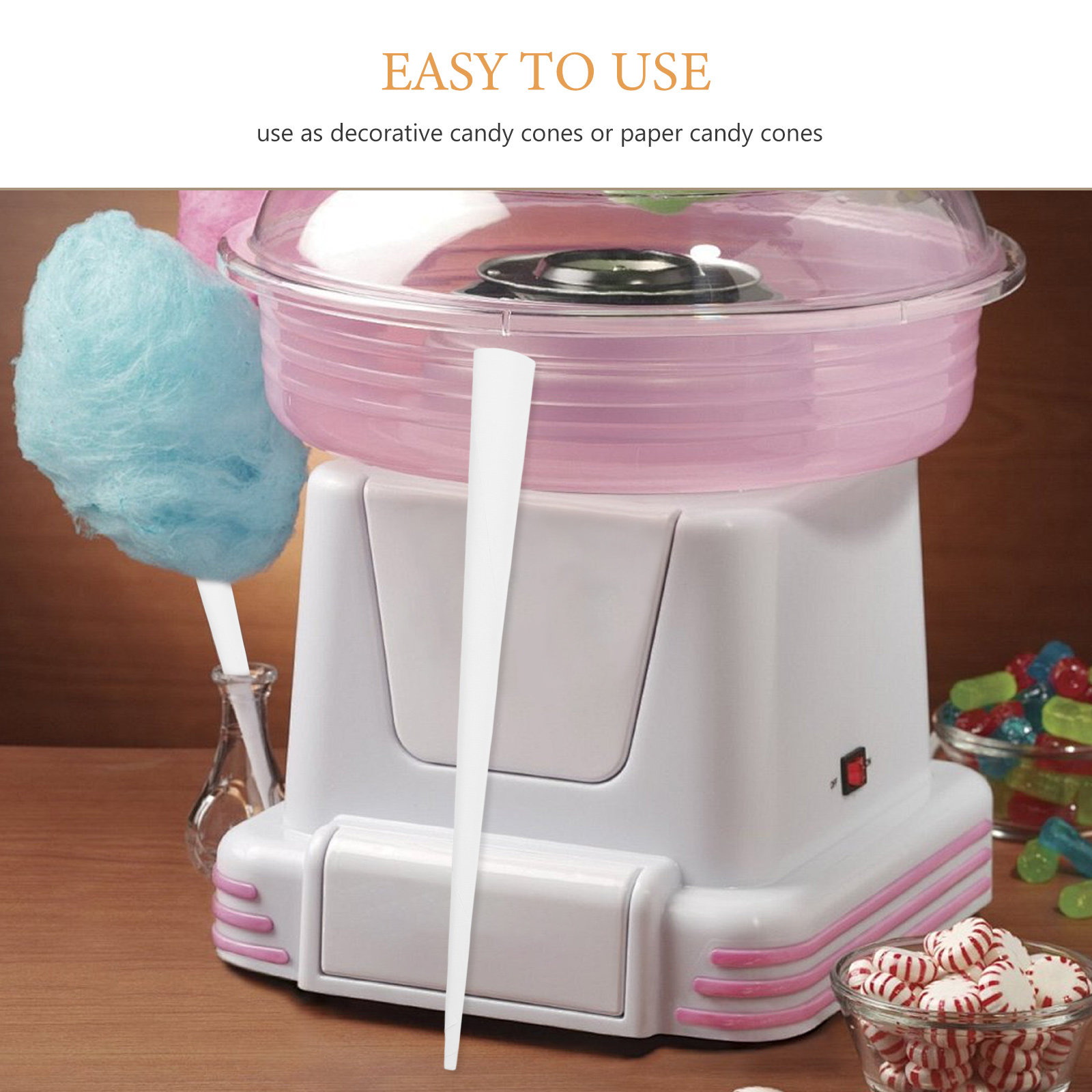 20Pcs Cotton Candy Paper Stick - đánh giá và giá Cotton Candy Cone
